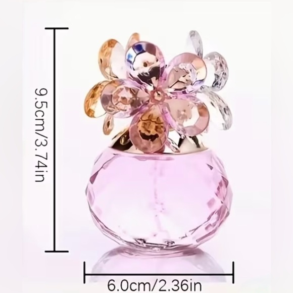 Vintage Miniature Floral Crystal Display Perfume Bottle - Picture 6 of 6